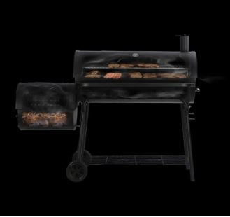 BBQ Charcoal Grill And Offset Smoker For Picnic Garden Terrace Camping Beach Outdoor. Pit Patio Backyard Home Meat Cooker Smoker With 2 Wheels