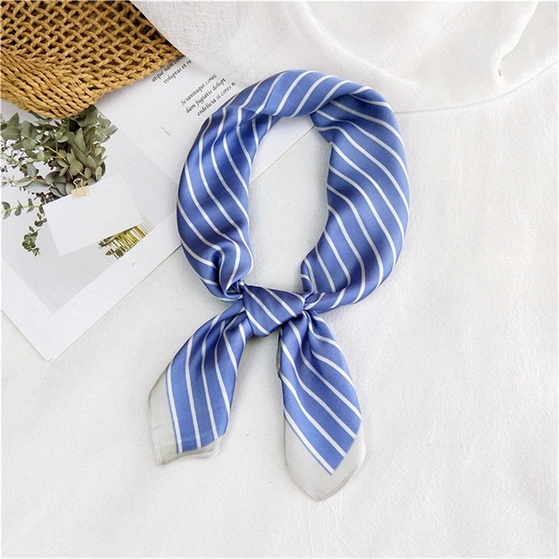 Women's Minimalist Printing Satin Silk Scarf