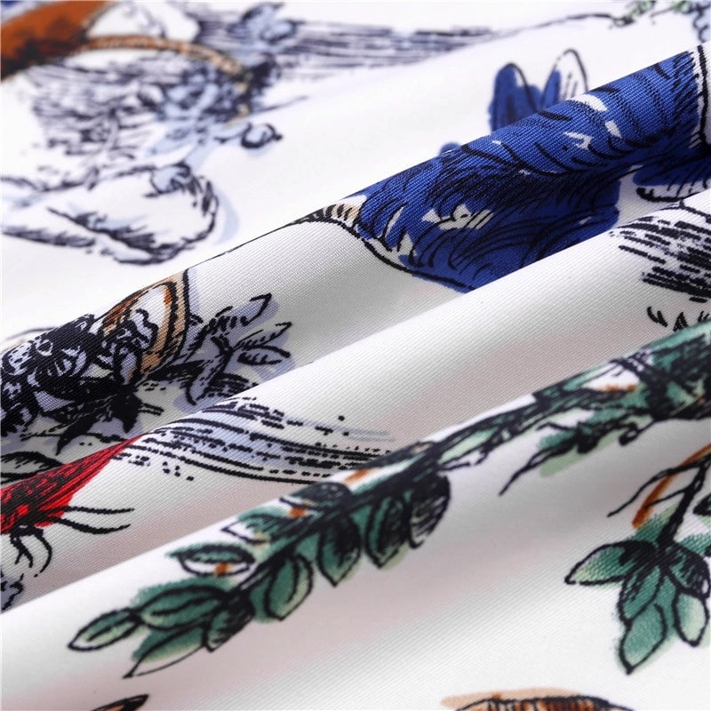 New Style Silk Scarf Forest Animal Print 130cm Twill Silk Large Square Scarf For Ladies