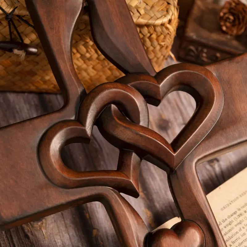 ⏰Clearance Event Sale 49% OFF💕Intertwined Heart Wooden Cross