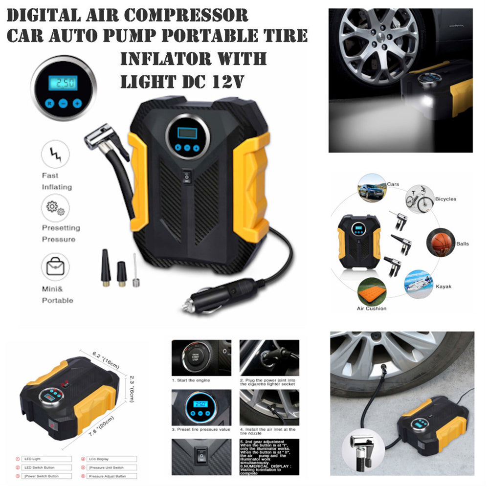 Portable Electric Car Air Compressor Pump for Car and Bike Tyre