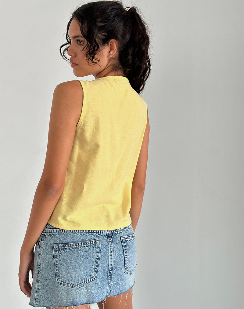 Kayve Tie Front Top in Lemonade