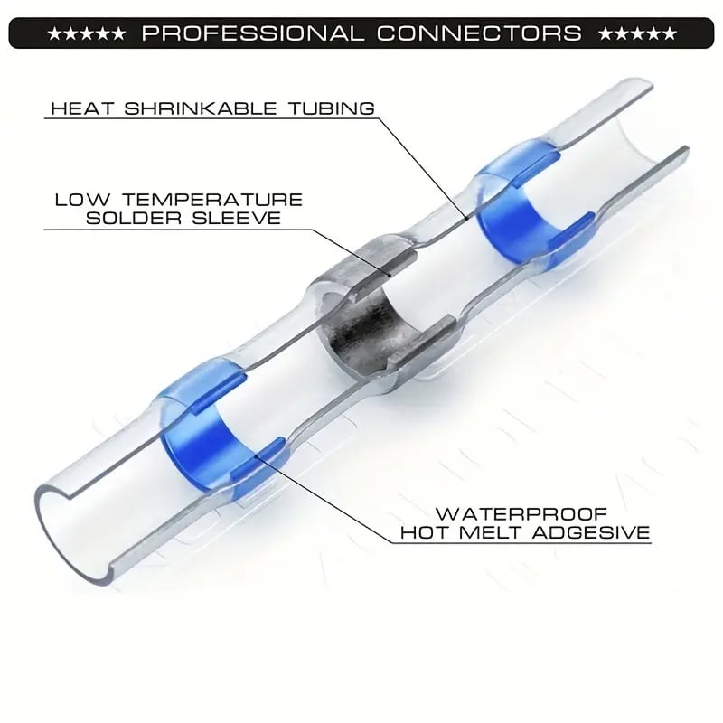 Waterproof Solder & Seal Heat Shrink Butt Connector Soldering Sleeving Kits