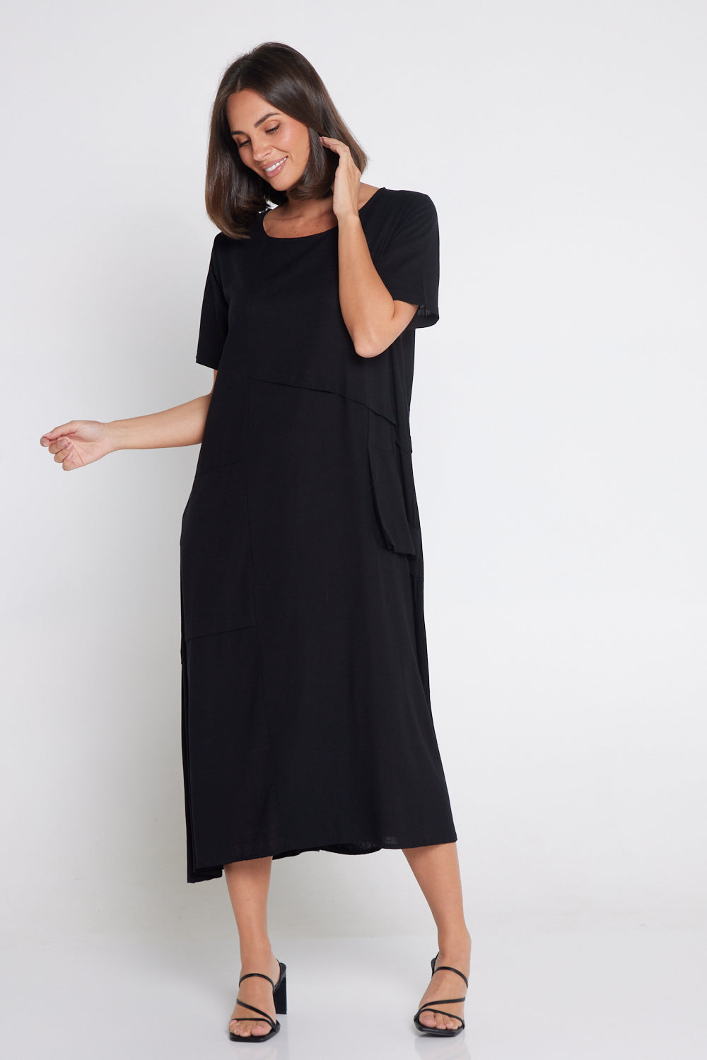 Shona Cotton & Linen Dress - Black