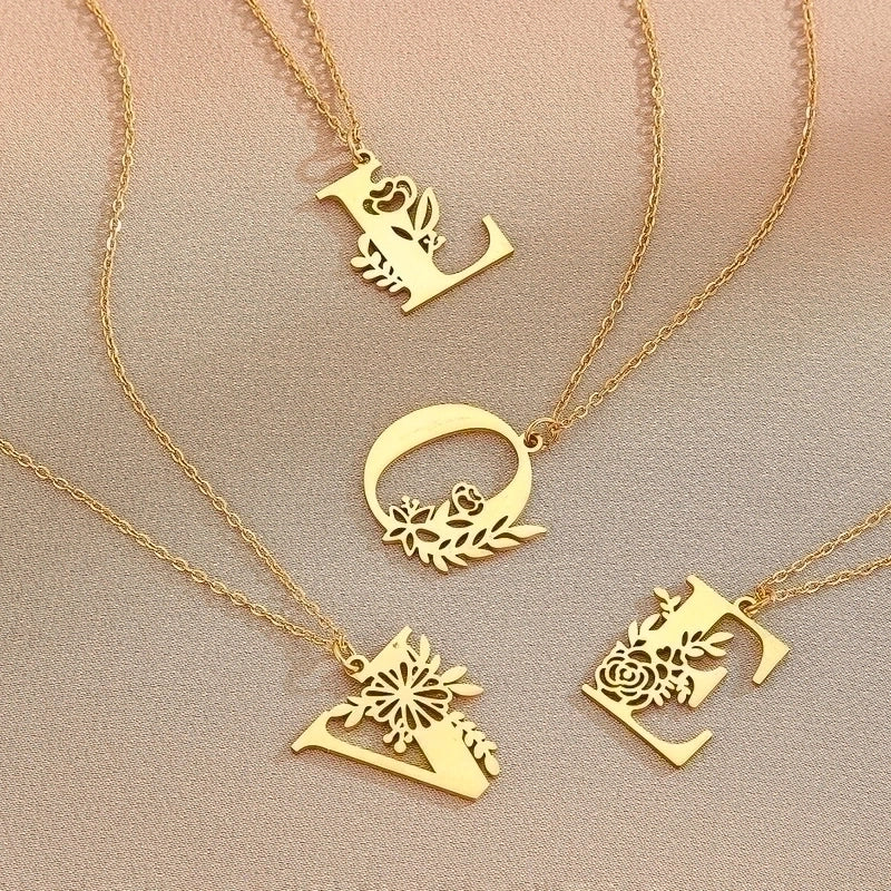 Basic Classic Style Letter Stainless Steel Plating Pendant Necklace