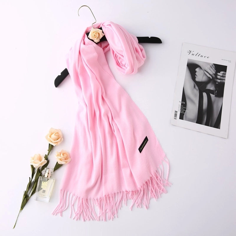 Solid Color 250g Cashmere Wool Scarf Short Thorn Lint Cashmere Warm Men's And Women's Autumn And Winter Shawls