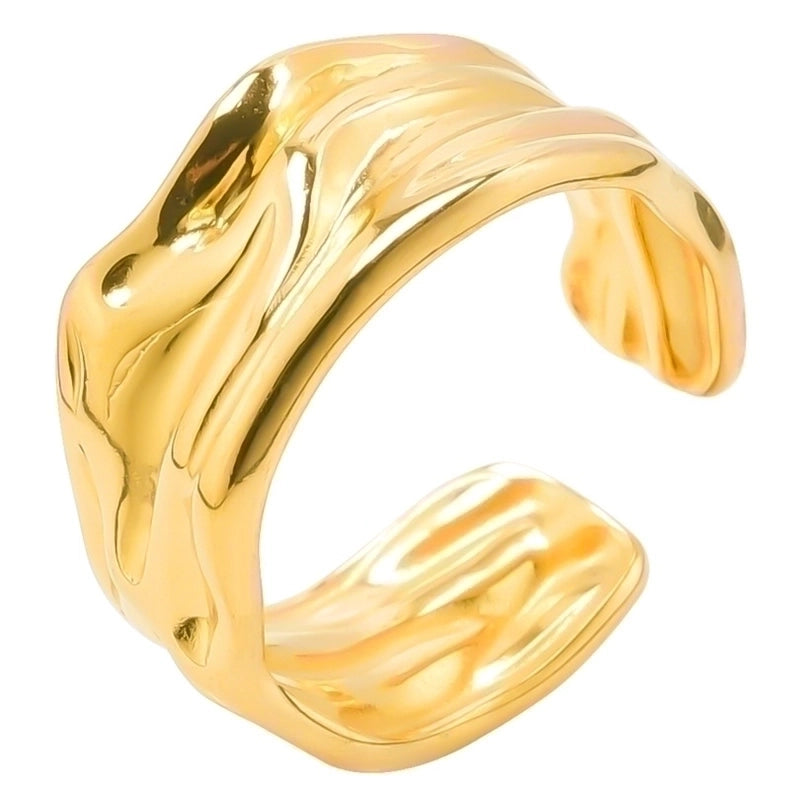 Hip-Hop Geometric 304 Stainless Steel 18K Gold Plated Plating Open Ring