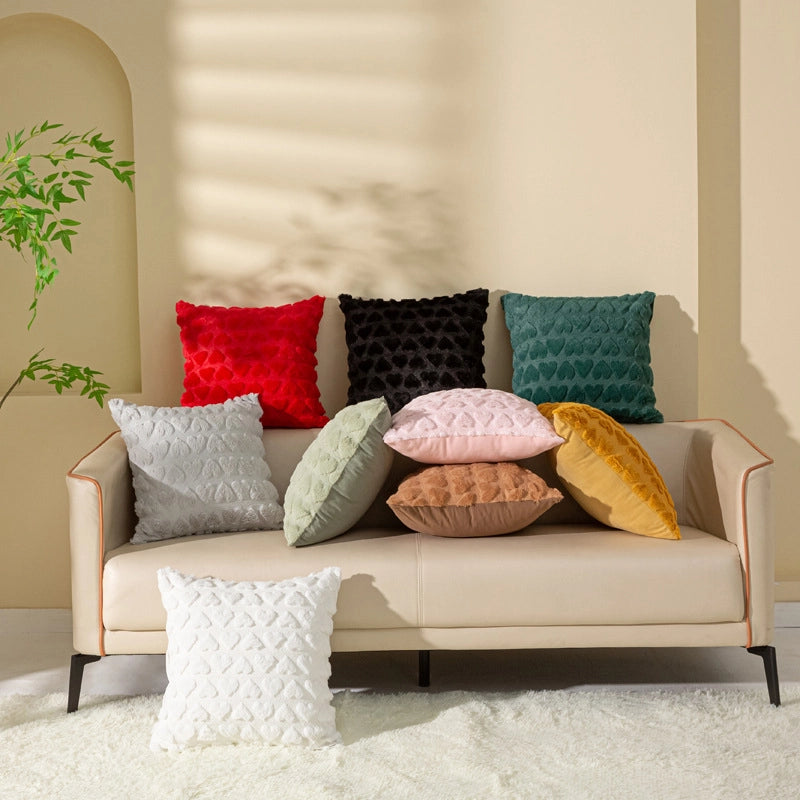 Valentine'S Day Elegant Lady Minimalist Heart Shape Plush Pillow Cases Couch & Sofa Decor