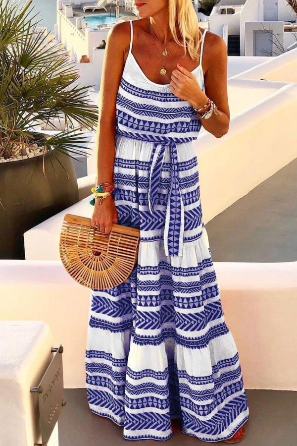 Geometric Printed Maxi Dress (2 Colors)