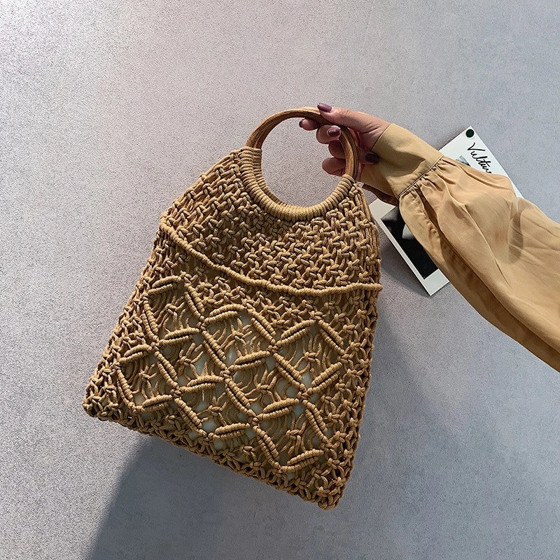 Fashion New Cotton Rope Woven New Beach Bag