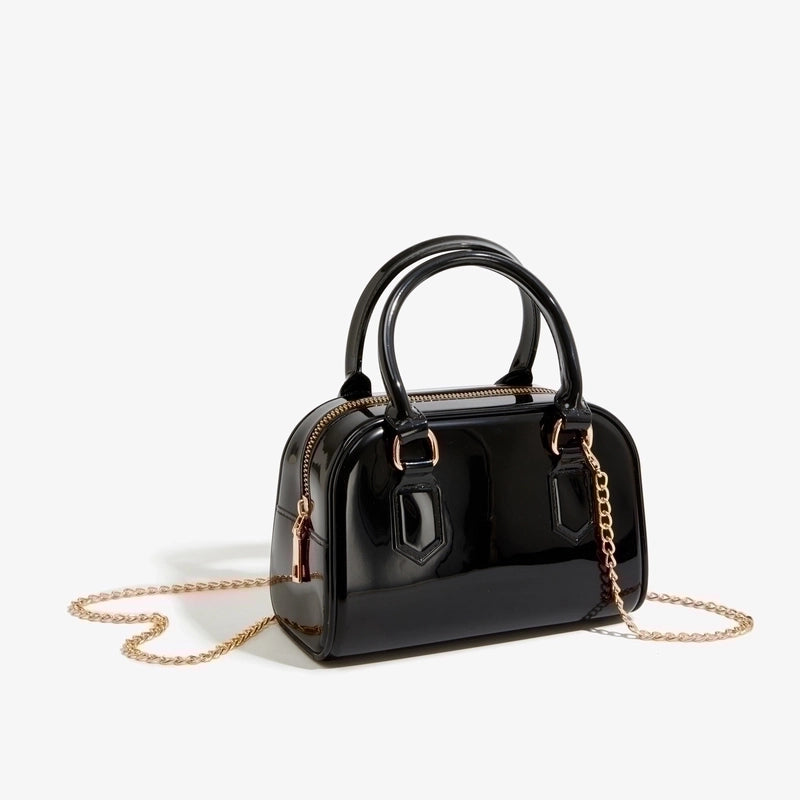 Women's Pvc Solid Color Streetwear Square Zipper Square Bag