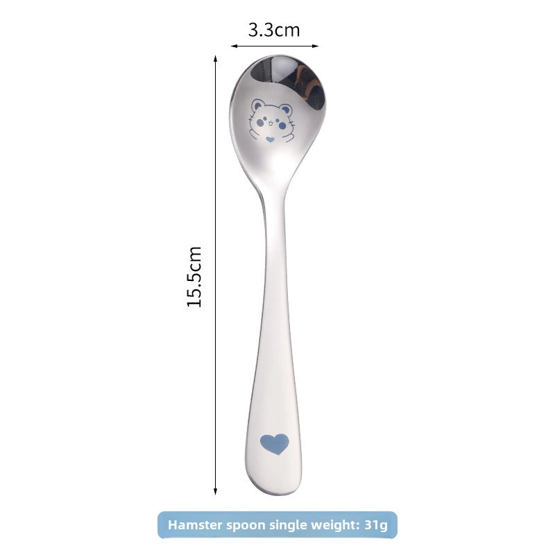 304 Stainless Steel Cartoon Spoon Food Supplement Spoon Baby Cute Spoon Baby Learning To Eat And Feed Spoon Children Spoon