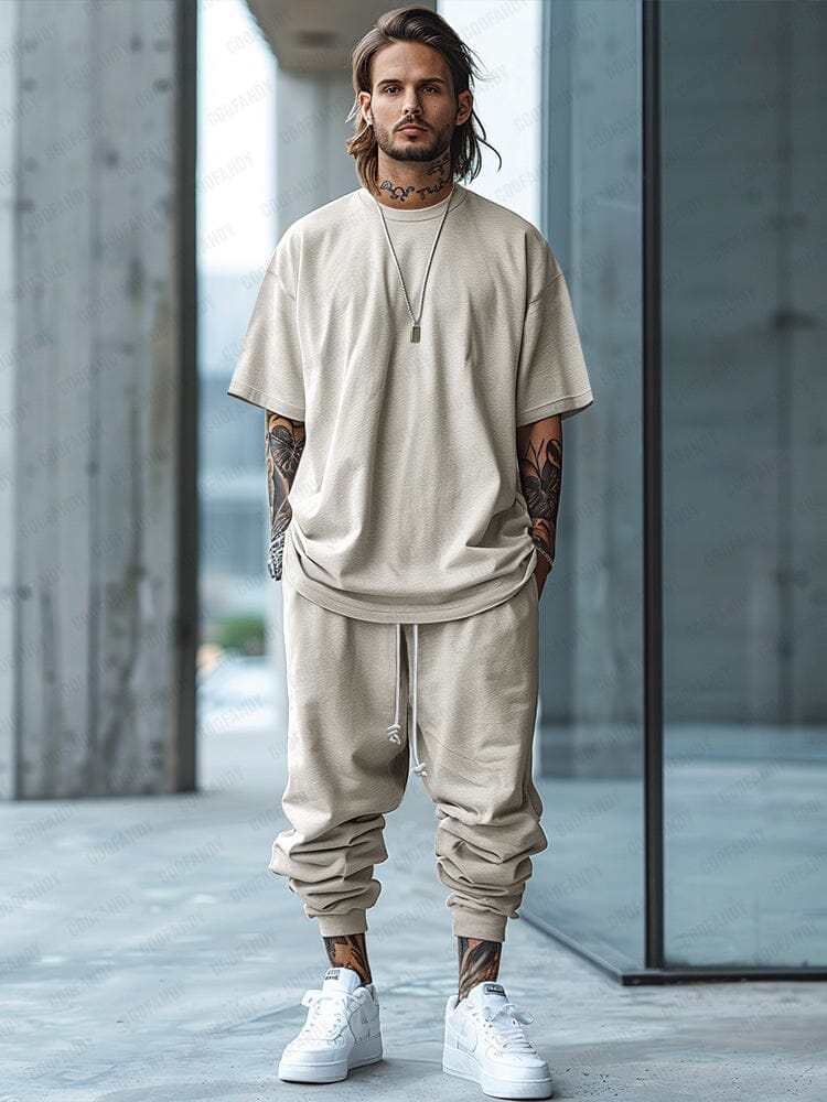 Soft Stretch T-shirt Jogger Pants Set