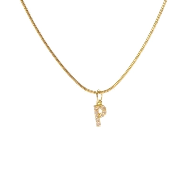 Fashion Letter Titanium Steel Plating Zircon Pendant Necklace