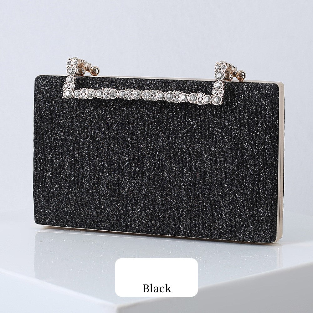Pleated Diamond Oxford Cloth Evening Clutch