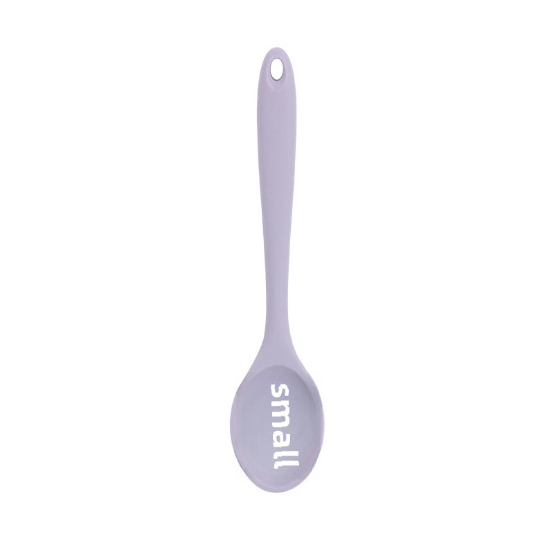 Food Grade Integrated Silicone All-inclusive Small Colander Small Soup Spoon Children Salad Mixing Spoon  In Stock