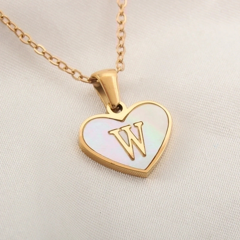 Casual Letter 304 Stainless Steel Shell Shell 18K Gold Plated Plating Inlay Pendant Necklace