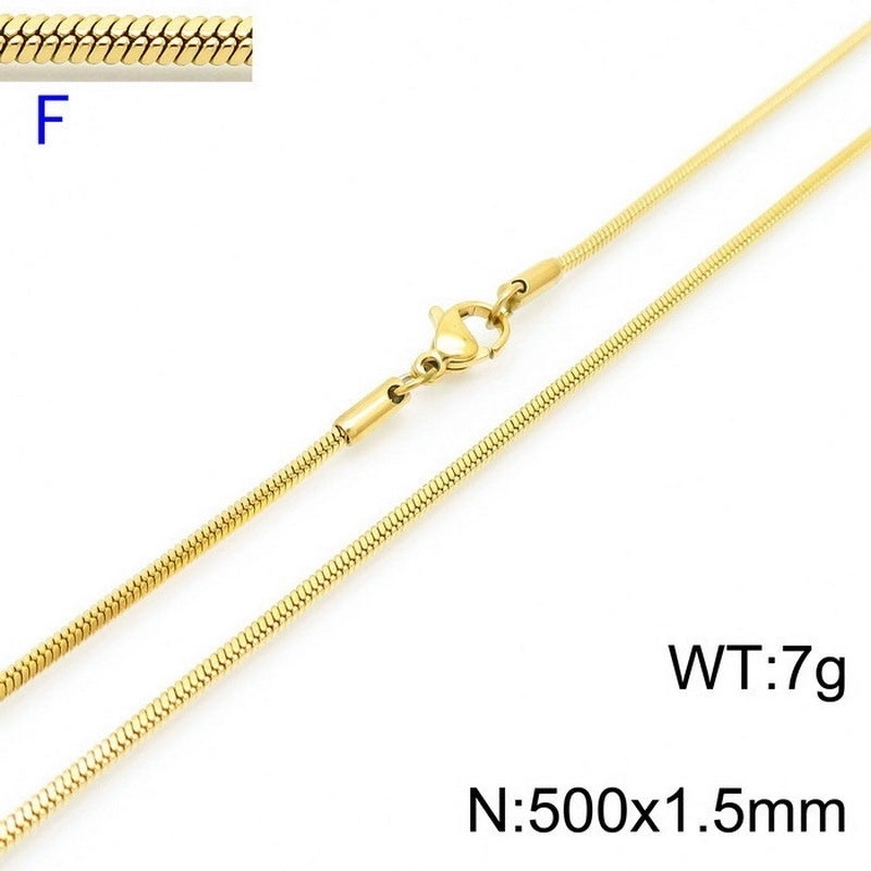 Minimalist Solid Color Titanium Steel Gold Plated Plating Necklace