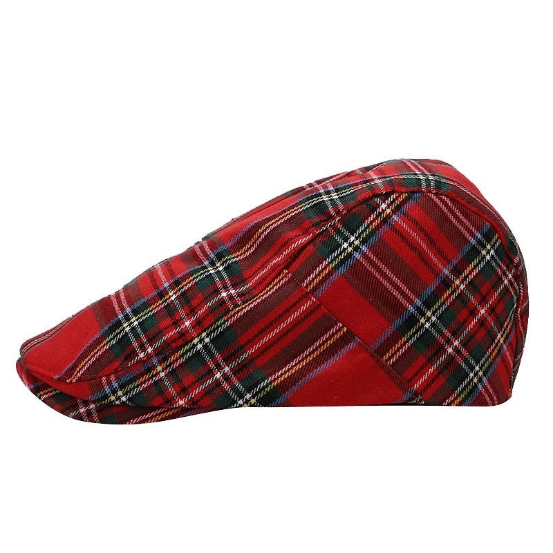 Beret Women's Trendy Korean-style Plaid Cap Men's Sunscreen Sun Hat Outdoor Casual Plaid Forward Hat