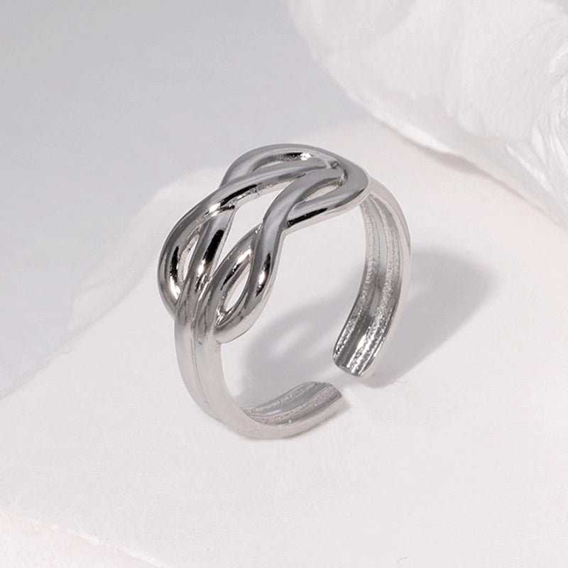 Fashion Geometric Solid Color 304 Stainless Steel 18K Gold Plated Plating Open Ring