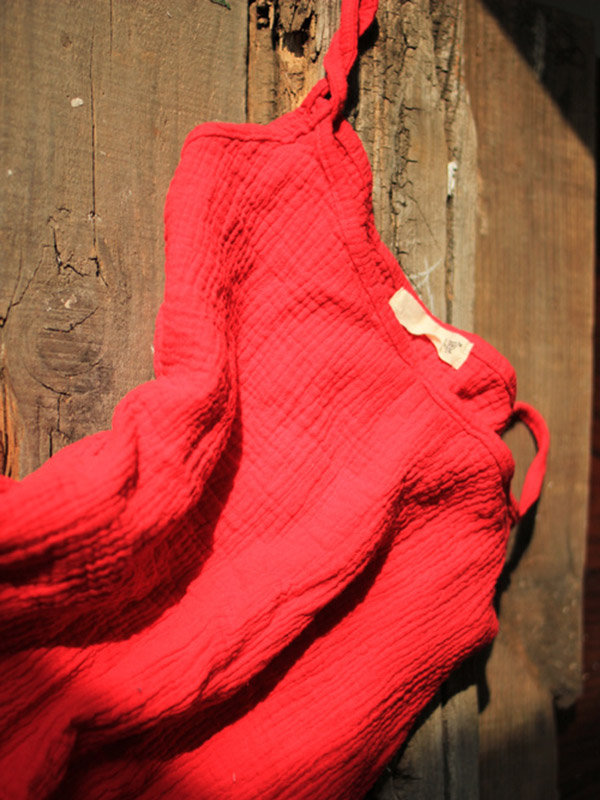 Vintage Solid Color Spaghetti-Neck Loose Sleeveless Mini Dress