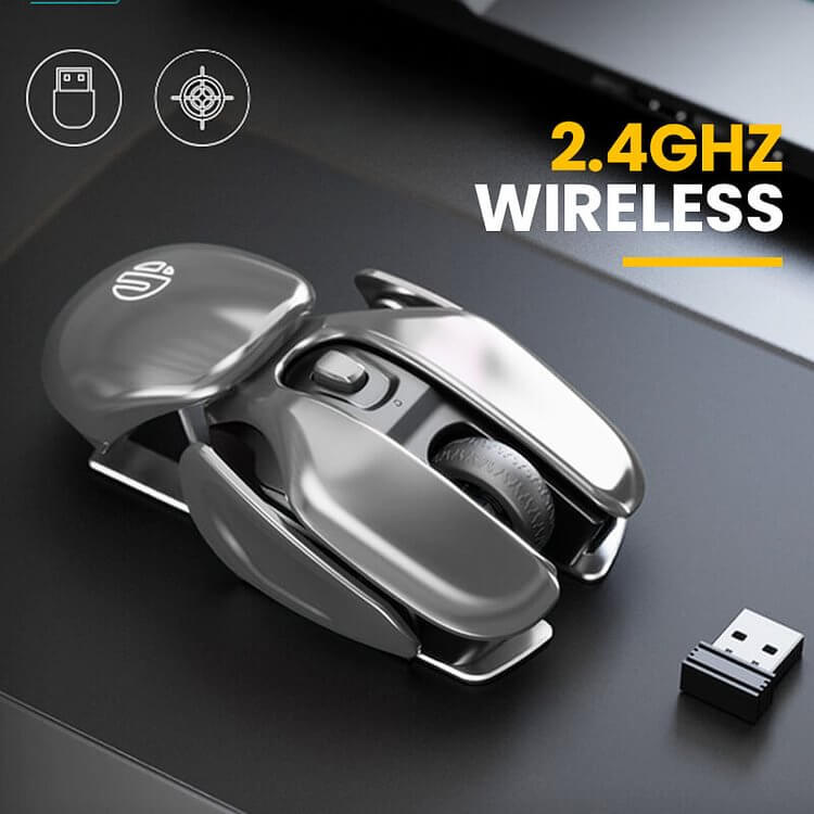 ⚡Hot Sale⚡Wireless Ergonomics Metal Mouse