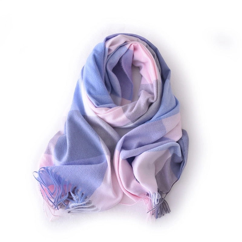Women's Minimalist Color Block Polyester Printing Scarf