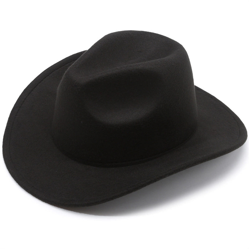 Ethnic Style Topper Hat Western Cowboy Hat Tibetan Tibetan Performance Hat Woolen Hat Central Retro Woolen Hat