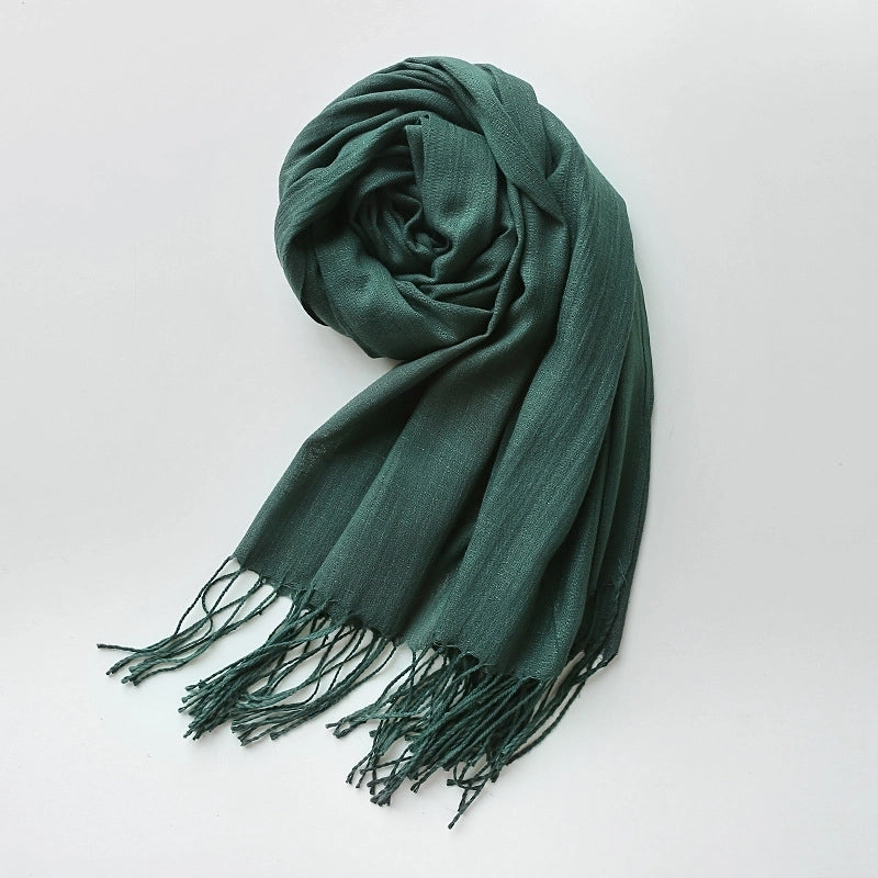 Unisex Minimalist Solid Color Polyester Scarf
