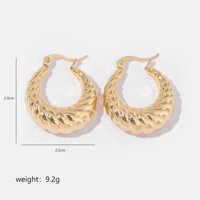 1 Pair Minimalist Solid Color Commute Geometric Semicircle Circle Plating Stainless Steel 18K Gold Plated Earrings