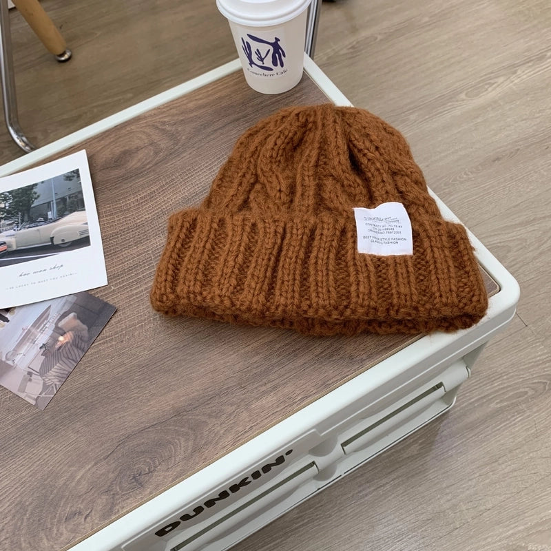 Unisex Classic Style Solid Color Eaveless Beanie Hat
