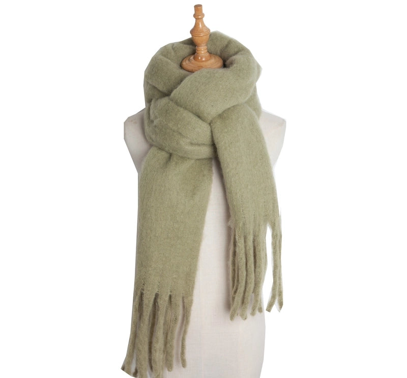 Women's Minimalist Solid Color Polyester Scarf