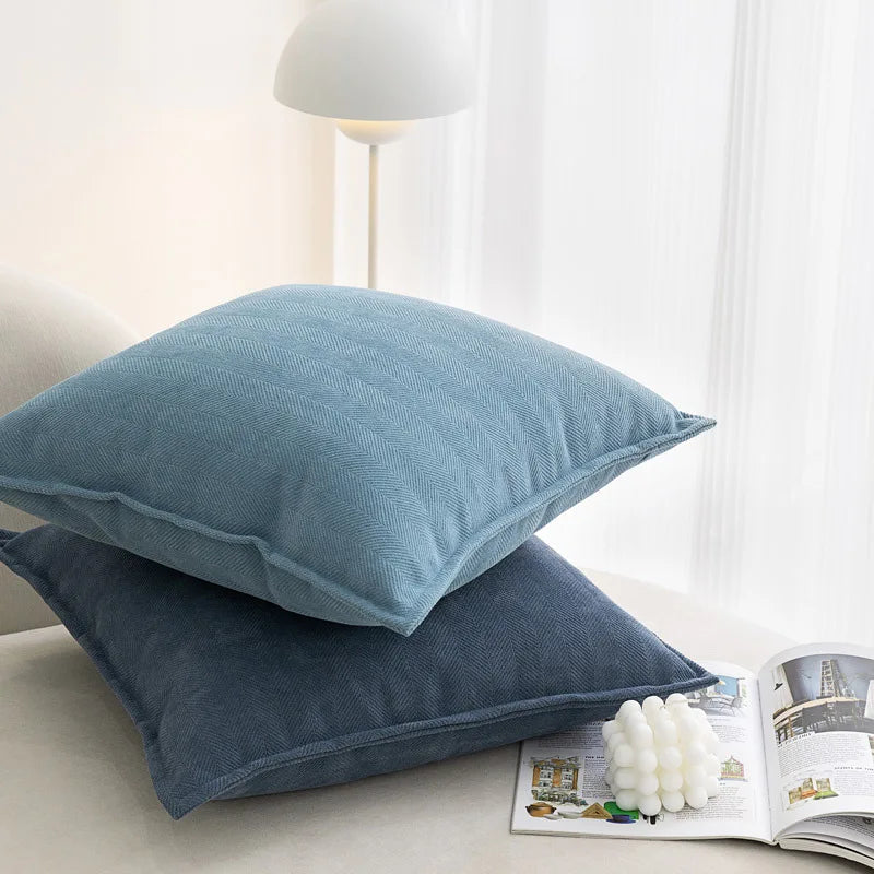 Alden Thickened Solid Cushion Cover - Milk tea