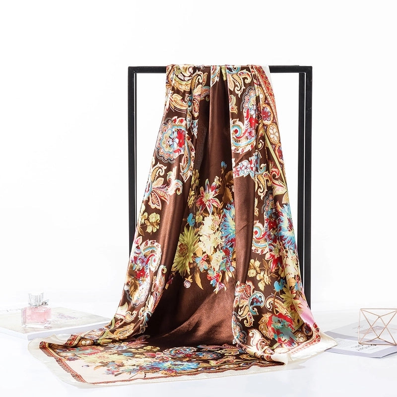 Women's Casual Vintage Style Ethnic Style Paisley Satin Printing And Dyeing Silk Scarf