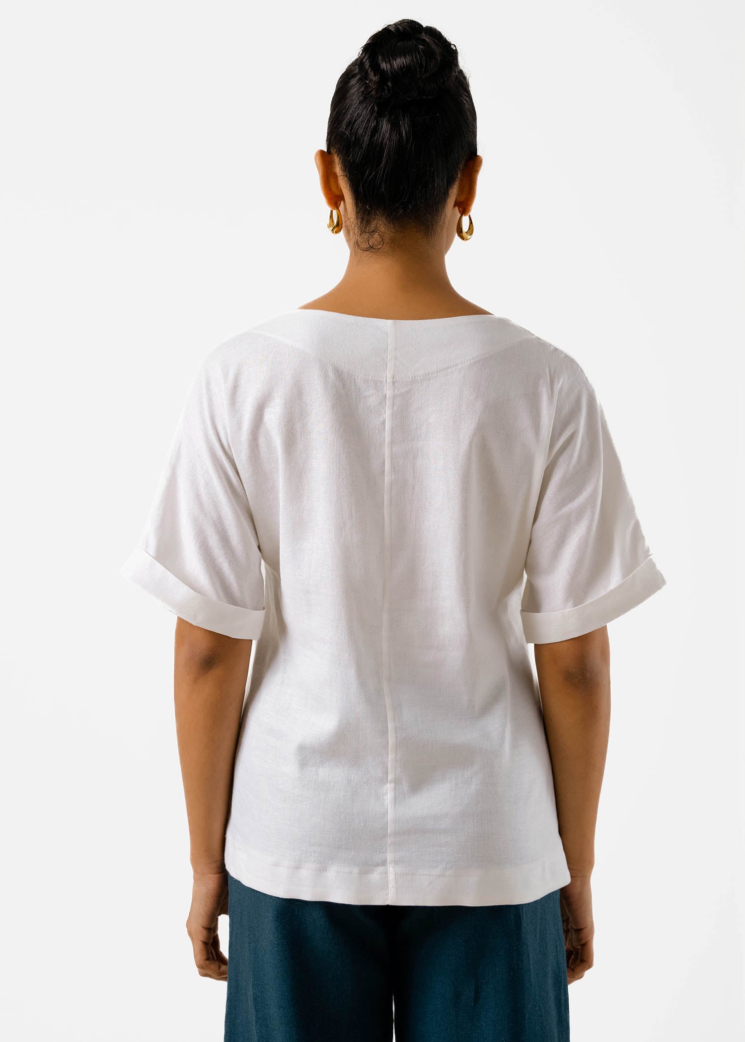 Boat Neck Boxy Blouse