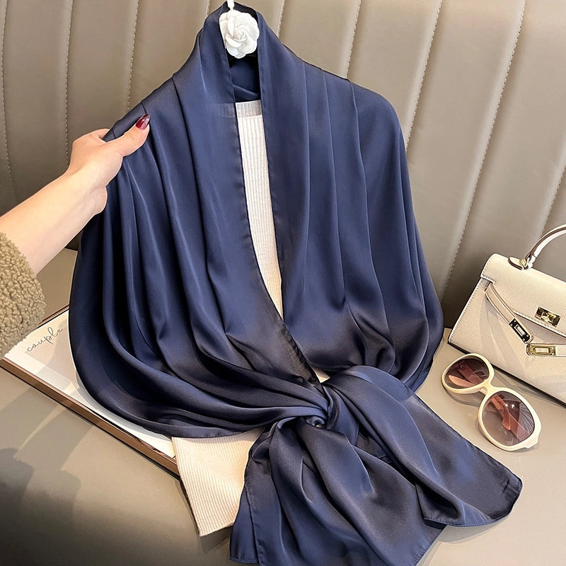 Women's Minimalist Classic Style Solid Color Imitated Silk Silk Scarf