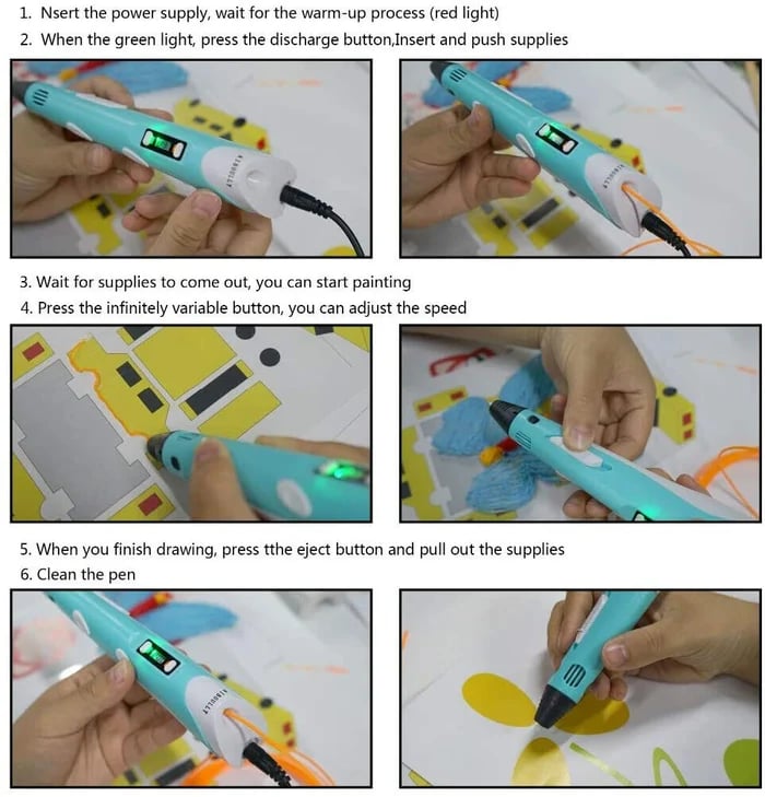 3D Printing Pen With 9m PLA Filament🔥🔥