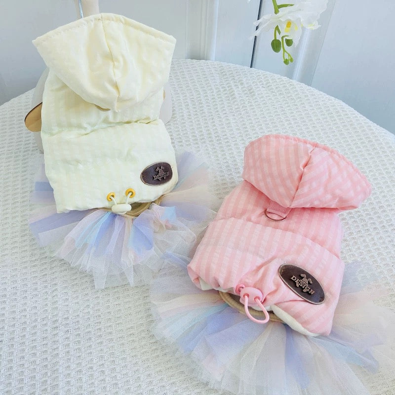 Sweet Fleece Dog Cat Jacket Tutu Dress