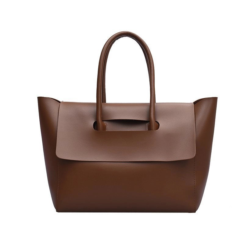 Women's Medium Pu Leather Solid Color Vintage Style Classic Style Square Flip Cover Tote Bag