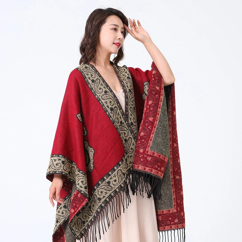 Women's Streetwear Cashew Nuts Imitation Cashmere Gradient Color Scarf