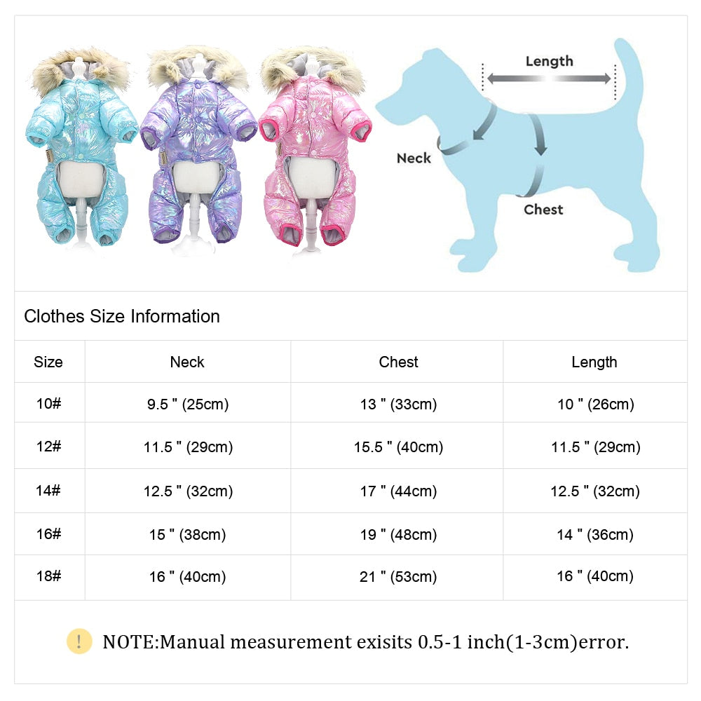 Shiny Thickened Warm Dog Jacket