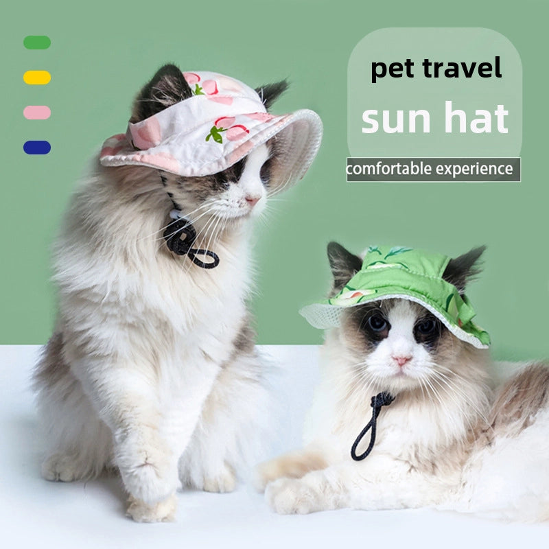 High-grade Quality Pet Fisherman Hat Cat Dog Hat Out Sun Hat Summer Cat Head Cover Sunscreen Sun Hat