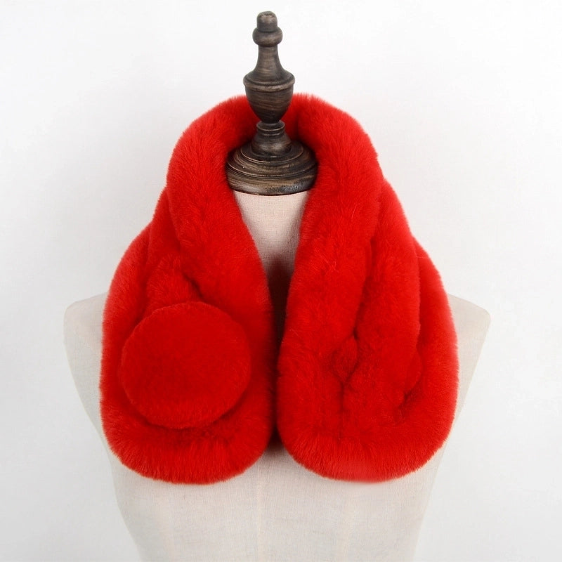 Unisex Elegant Vintage Style Solid Color Imitation Fur Scarf