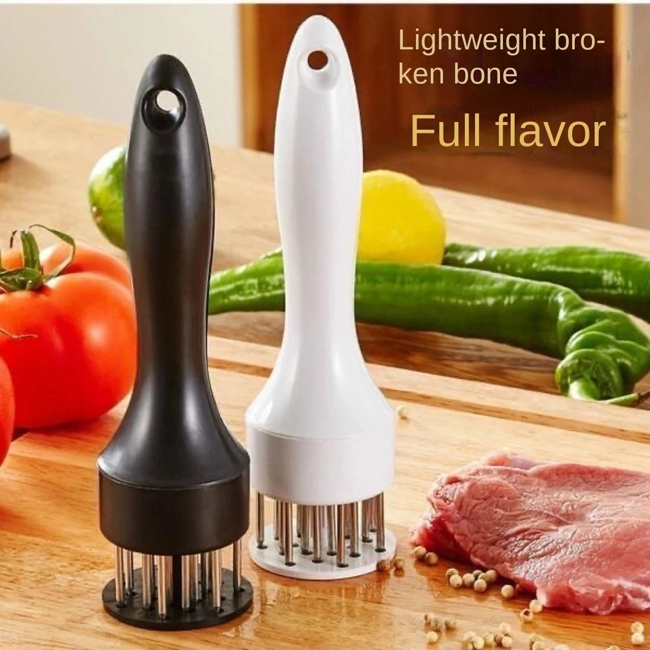 MEAT TENDERIZER NEEDLE & STAINLESS STEEL HAMMER KITCHEN TOOL