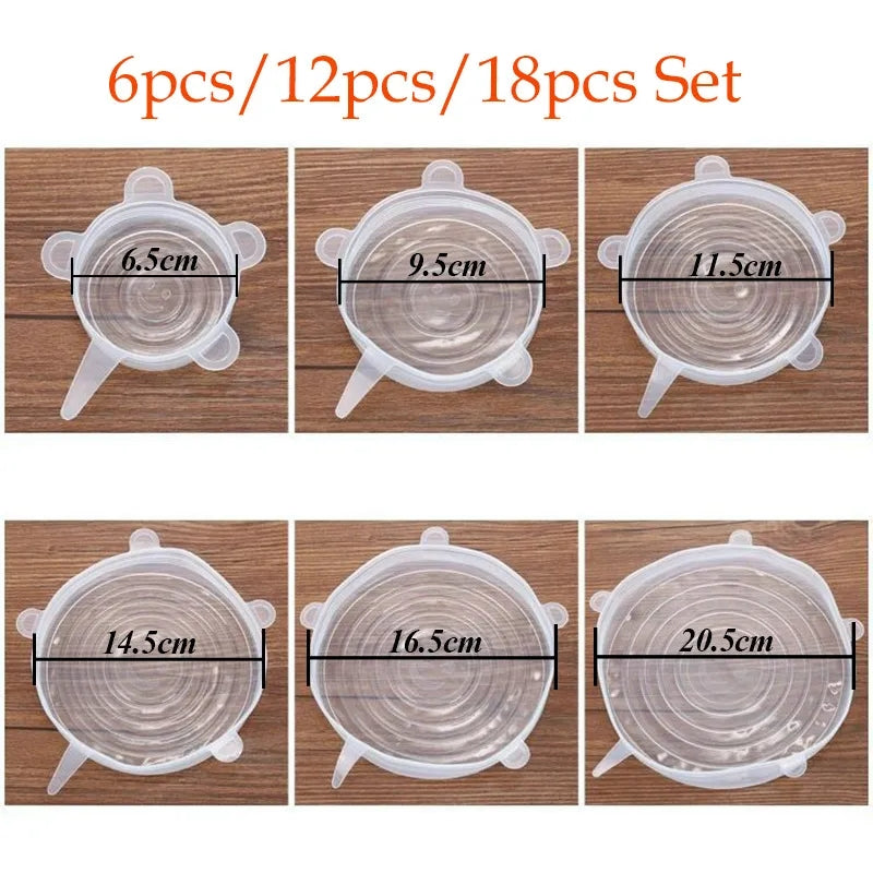 PACK OF 6 SILICONE LIDS