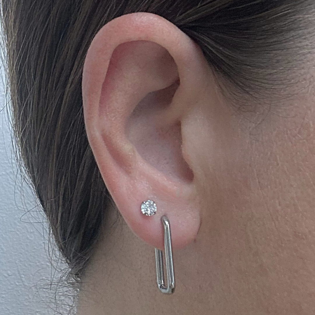 Baby Diamond style studs - Silver
