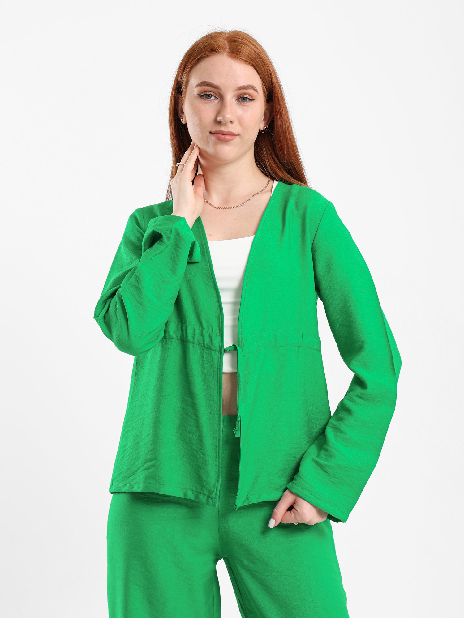 Drawstring Waist Cardigan