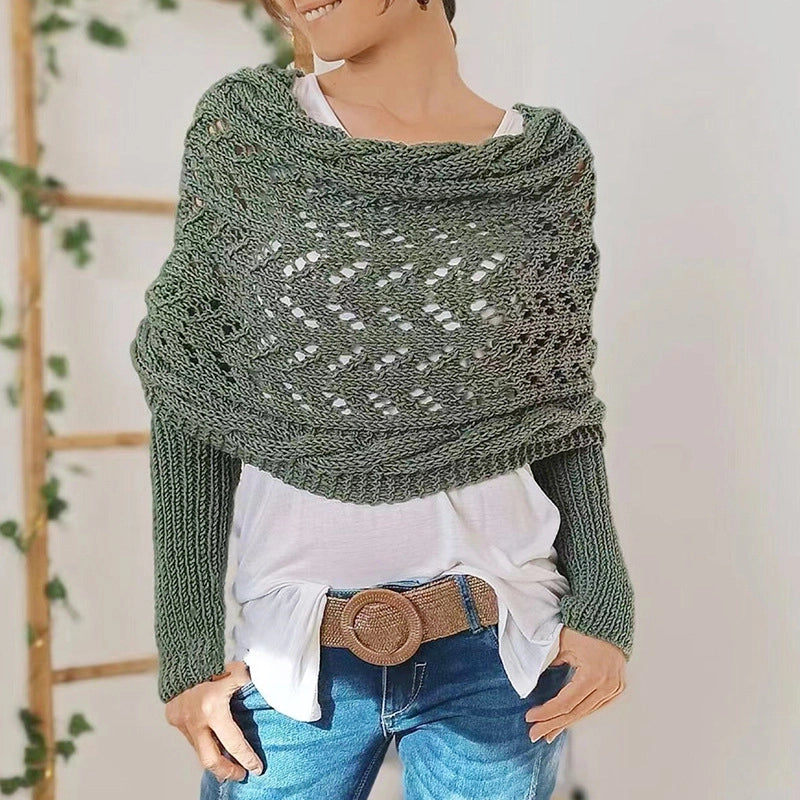 Unisex Streetwear Solid Color Deer Plush Hollow Out Shawl