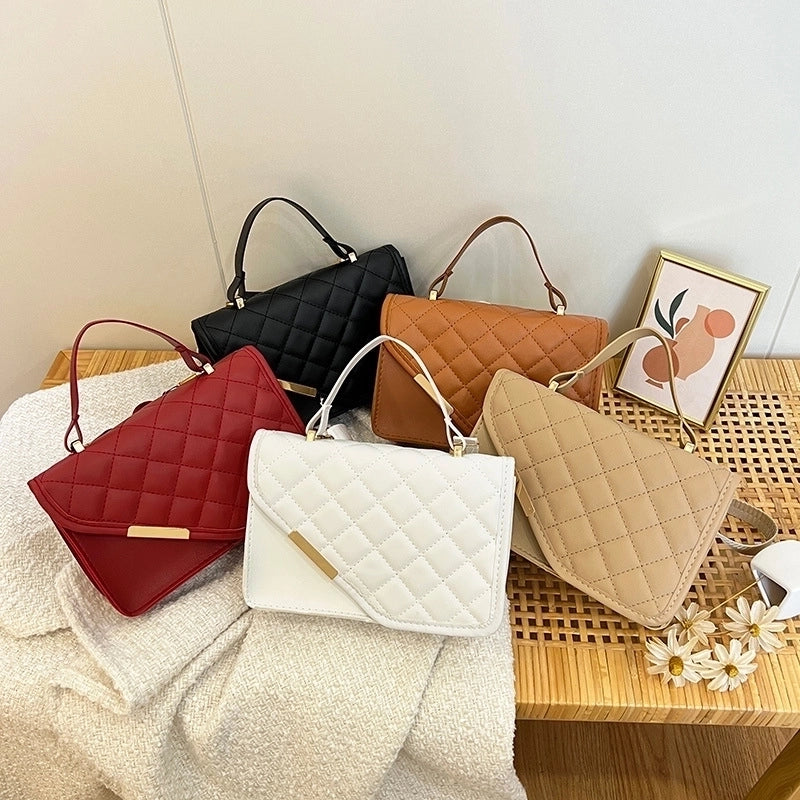 Women's Medium Pu Leather Lingge Vintage Style Classic Style Flip Cover Crossbody Bag