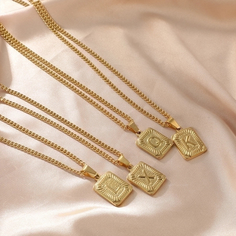 Hip-hop Letter Titanium Steel Plating Gold Plated Pendant Necklace